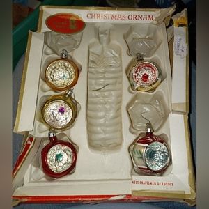 Five Bavarian glass ornaments